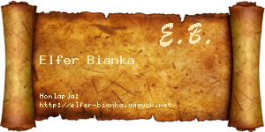 Elfer Bianka névjegykártya